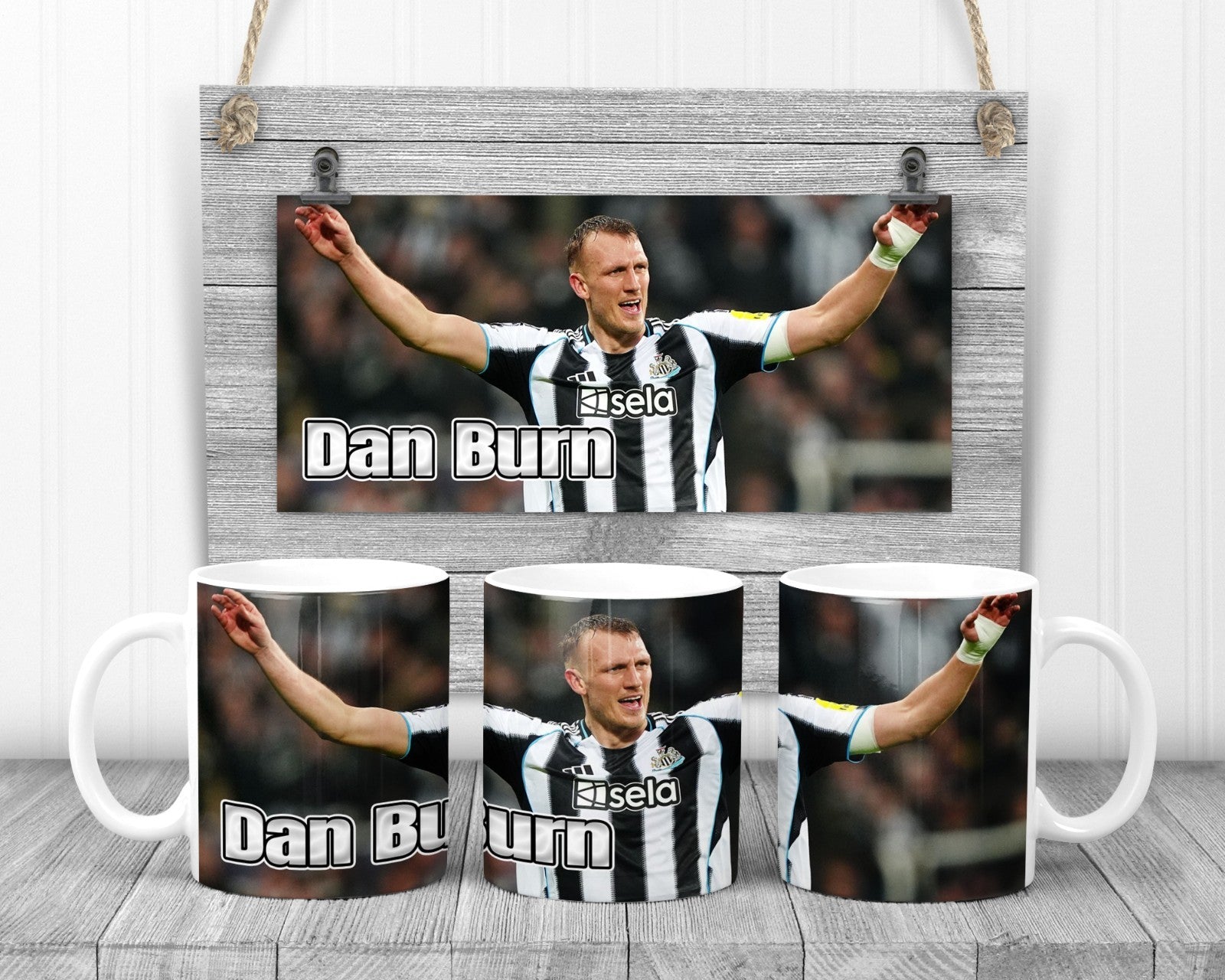 Dan Burn Mug, 11oz Ceramic Cup, Footy Fan Gift